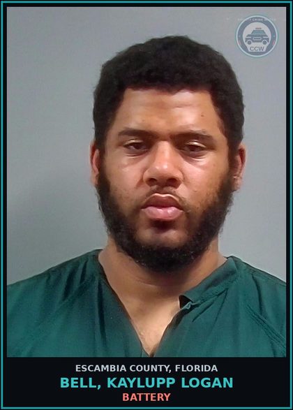 CCW arrest card for BELL, KAYLUPP LOGAN in Escambia County: BATTERY