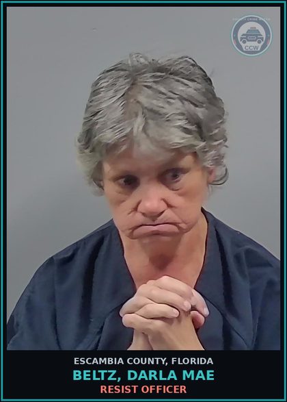 CCW arrest card for BELTZ, DARLA MAE in Escambia County: RESIST OFFICER