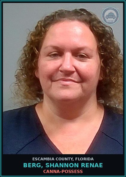 CCW arrest card for BERG, SHANNON RENAE in Escambia County: Canna-POSSESS