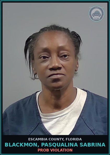 CCW arrest card for BLACKMON, PASQUALINA SABRINA in Escambia County: PROB VIOLATION