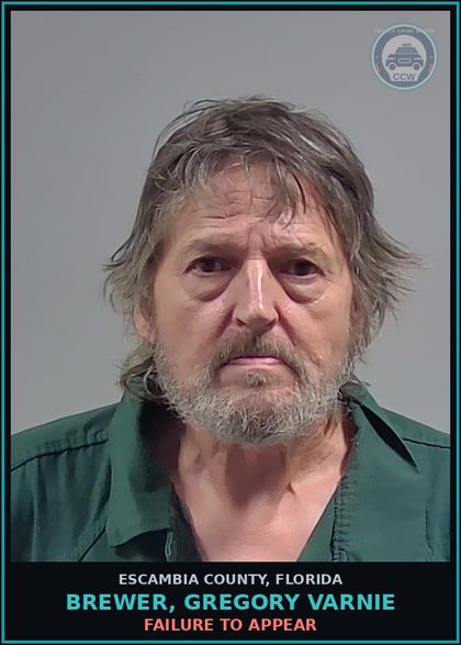 CCW arrest card for BREWER, GREGORY VARNIE in Escambia County: FAILURE TO APPEAR