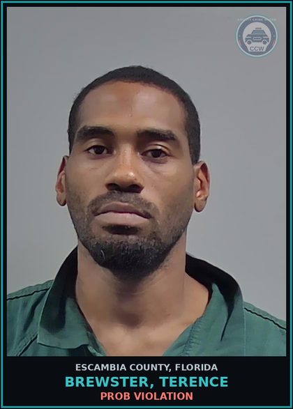 CCW arrest card for BREWSTER, TERENCE in Escambia County: PROB VIOLATION