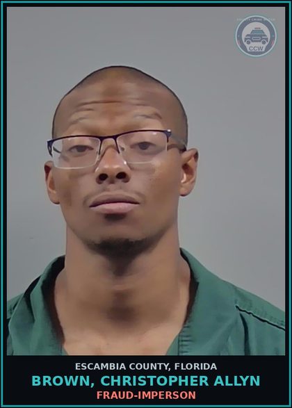 CCW arrest card for BROWN, CHRISTOPHER ALLYN in Escambia County: PROB VIOLATION