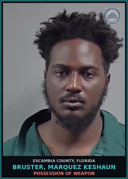 CCW arrest card for BRUSTER, MARQUEZ KESHAUN in Escambia County: PROB VIOLATION