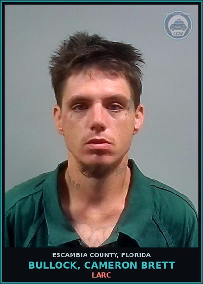 CCW arrest card for BULLOCK, CAMERON BRETT in Escambia County: LARC