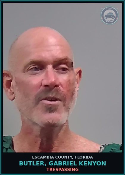 CCW arrest card for BUTLER, GABRIEL KENYON in Escambia County: TRESPASSING