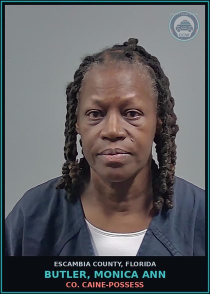 CCW arrest card for BUTLER, MONICA ANN in Escambia County: COCAINE-POSSESS