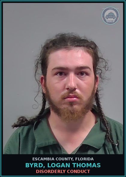 CCW arrest card for BYRD, LOGAN THOMAS in Escambia County: DISORDERLY CONDUCT