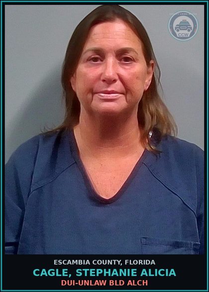CCW arrest card for CAGLE, STEPHANIE ALICIA in Escambia County: DUI-UNLAW BLD ALCH