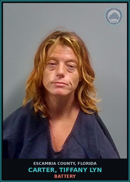 CCW arrest card for CARTER, TIFFANY LYN in Escambia County: BATTERY