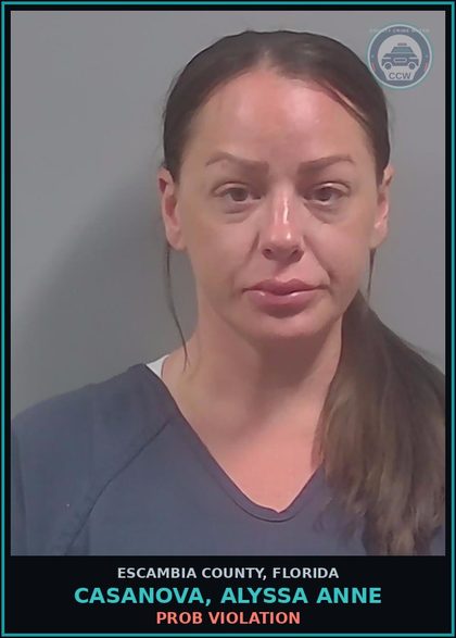 CCW arrest card for CASANOVA, ALYSSA ANNE in Escambia County: PROB VIOLATION