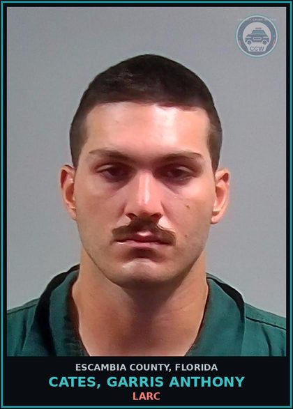 CCW arrest card for CATES, GARRIS ANTHONY in Escambia County: LARC