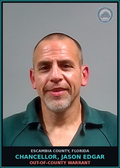 CCW arrest card for CHANCELLOR, JASON EDGAR in Escambia County: OUT-OF-COUNTY WARRANT
