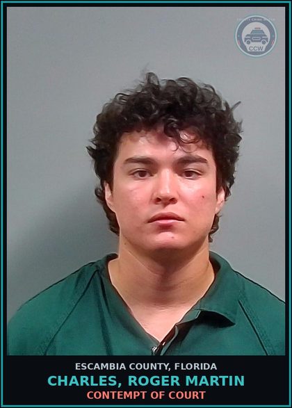 CCW arrest card for CHARLES, ROGER MARTIN in Escambia County: CONTEMPT OF COURT
