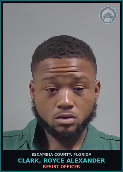 CCW arrest card for CLARK, ROYCE ALEXANDER in Escambia County: DRUGS-POSSESS
