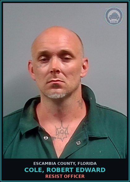 CCW arrest card for COLE, ROBERT EDWARD in Escambia County: DRUGS-POSSESS