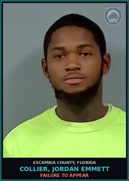 CCW arrest card for COLLIER, JORDAN EMMETT in Escambia County: FAILURE TO APPEAR