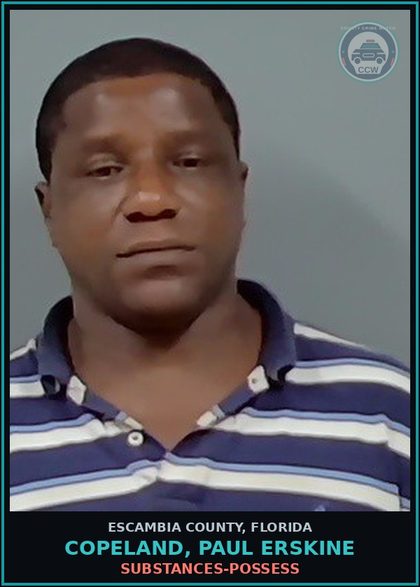 CCW arrest card for COPELAND, PAUL ERSKINE in Escambia County: DRUGS-POSSESS