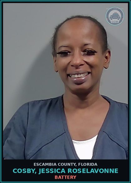 CCW arrest card for COSBY, JESSICA ROSELAVONNE in Escambia County: BATTERY