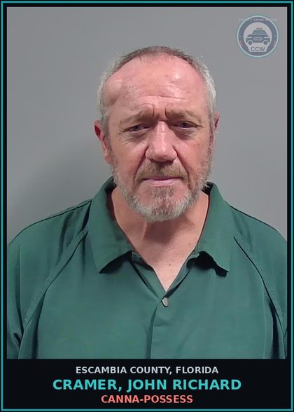 CCW arrest card for CRAMER, JOHN RICHARD in Escambia County: Canna-POSSESS