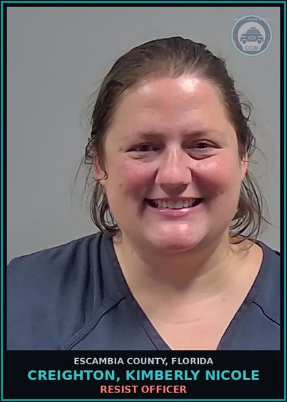 CCW arrest card for CREIGHTON, KIMBERLY NICOLE in Escambia County: RESIST OFFICER