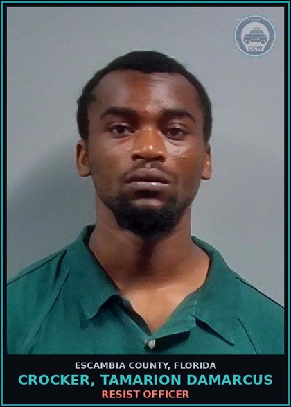 CCW arrest card for CROCKER, TAMARION DAMARCUS in Escambia County: LARC