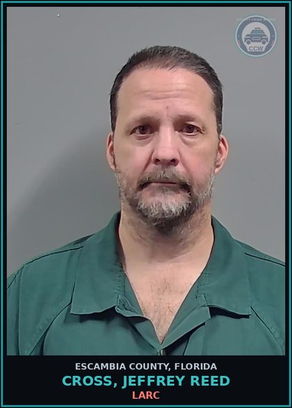 CCW arrest card for CROSS, JEFFREY REED in Escambia County: LARC