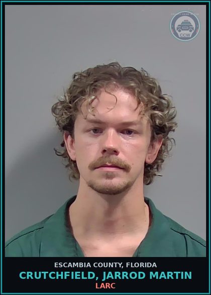CCW arrest card for CRUTCHFIELD, JARROD MARTIN in Escambia County: LARC