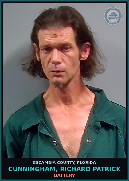 CCW arrest card for CUNNINGHAM, RICHARD PATRICK in Escambia County: AMPHETAMINE-TRAFFIC