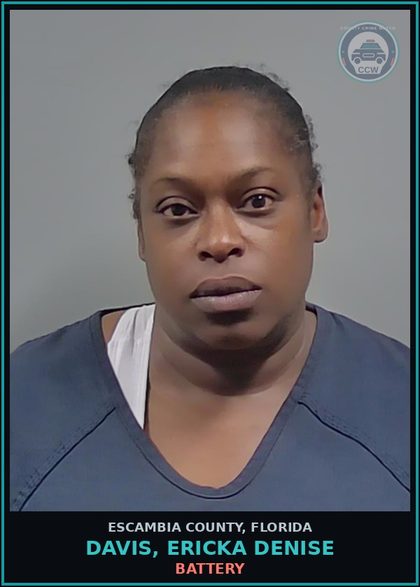 CCW arrest card for DAVIS, ERICKA DENISE in Escambia County: BATTERY