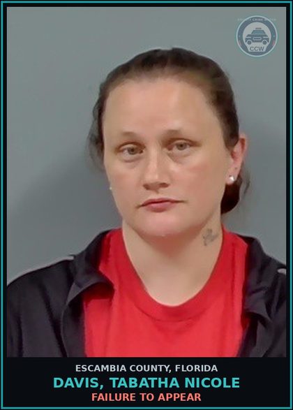 CCW arrest card for DAVIS, TABATHA NICOLE in Escambia County: FAILURE TO APPEAR