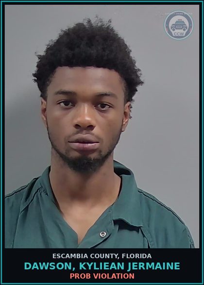CCW arrest card for DAWSON, KYLIEAN JERMAINE in Escambia County: PROB VIOLATION