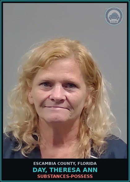 CCW arrest card for DAY, THERESA ANN in Escambia County: DRUGS-POSSESS