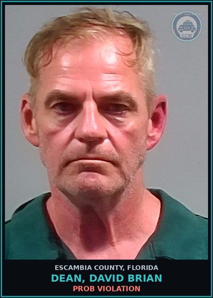 CCW arrest card for DEAN, DAVID BRIAN in Escambia County: PROB VIOLATION