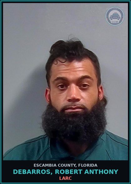 CCW arrest card for DEBARROS, ROBERT ANTHONY in Escambia County: LARC