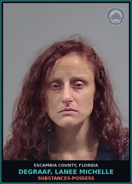 CCW arrest card for DEGRAAF, LANEE MICHELLE in Escambia County: DRUGS-POSSESS