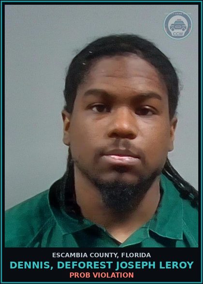 CCW arrest card for DENNIS, DEFOREST JOSEPH LEROY in Escambia County: PROB VIOLATION