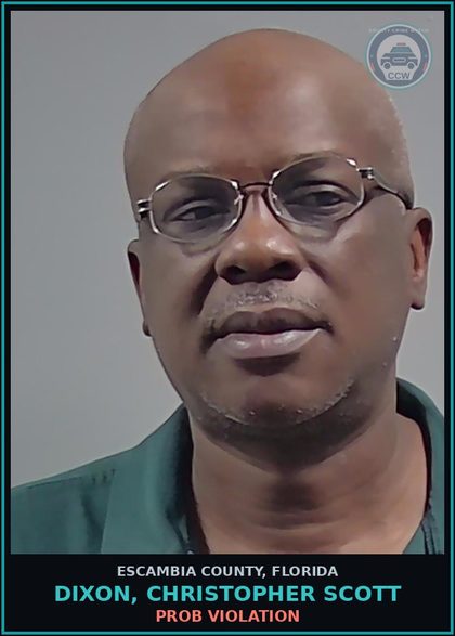 CCW arrest card for DIXON, CHRISTOPHER SCOTT in Escambia County: PROB VIOLATION