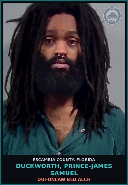 CCW arrest card for DUCKWORTH, PRINCE-JAMES SAMUEL in Escambia County: Canna-POSSESS