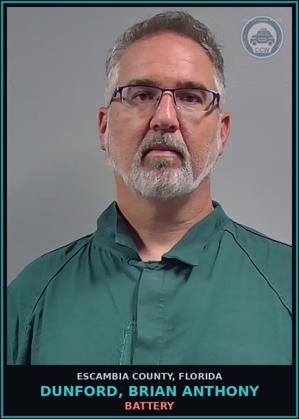 CCW arrest card for DUNFORD, BRIAN ANTHONY in Escambia County: BATTERY