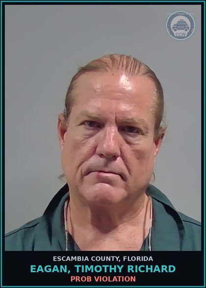 CCW arrest card for EAGAN, TIMOTHY RICHARD in Escambia County: PROB VIOLATION