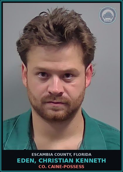 CCW arrest card for EDEN, CHRISTIAN KENNETH in Escambia County: COCAINE-POSSESS