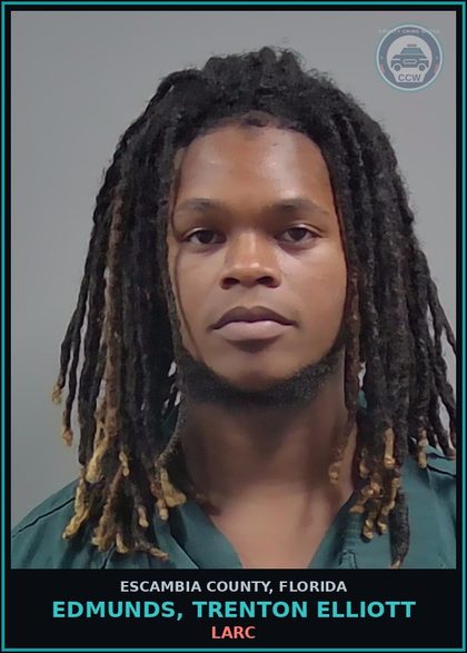 CCW arrest card for EDMUNDS, TRENTON ELLIOTT in Escambia County: LARC