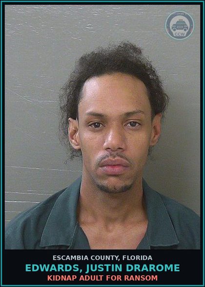 CCW arrest card for EDWARDS, JUSTIN DRAROME in Escambia County: BATTERY
