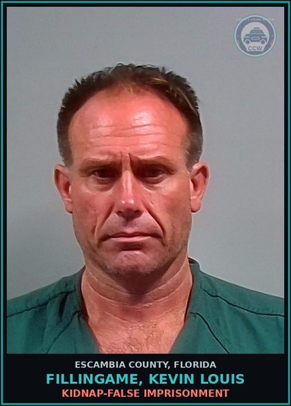 CCW arrest card for FILLINGAME, KEVIN LOUIS in Escambia County: LARC