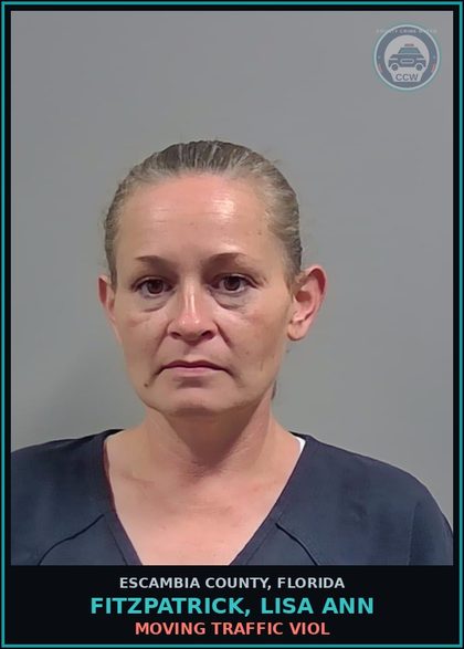 CCW arrest card for FITZPATRICK, LISA ANN in Escambia County: MOVING TRAFFIC VIOL