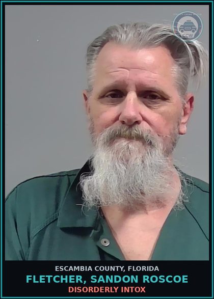 CCW arrest card for FLETCHER, SANDON ROSCOE in Escambia County: BURGL