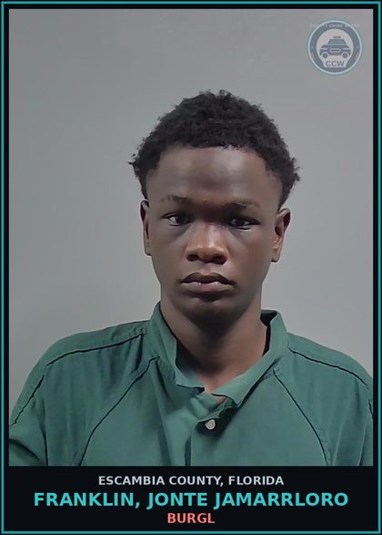 CCW arrest card for FRANKLIN, JONTE JAMARRLORO in Escambia County: BURGL
