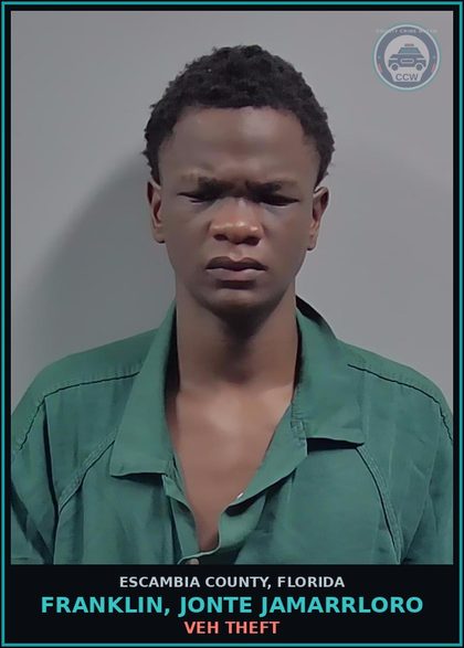 CCW arrest card for FRANKLIN, JONTE JAMARRLORO in Escambia County: BURGL