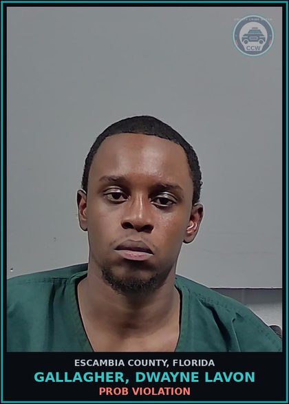 CCW arrest card for GALLAGHER, DWAYNE LAVON in Escambia County: PROB VIOLATION